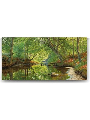 Trendexa Peder Mork Monsted Sunset Over A Forest Lake Tablosu - 160X80 cm