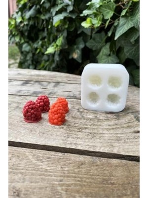 Trendexa Böğürtlen Dörtlü Silikon Mum Kalıbı, 2 x 1,7 x 2 Cm, Küçük Süsleme Kalıbı, 1 Adet