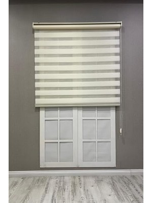 Trendexa Zebra Stor Dar Plise Güneşlik Perde, Krem, 60 x 200