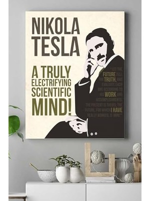 Trendexa PSTER17512 Nikola Tesla Bilimsel Kanvas Tablo 2 30 x 40