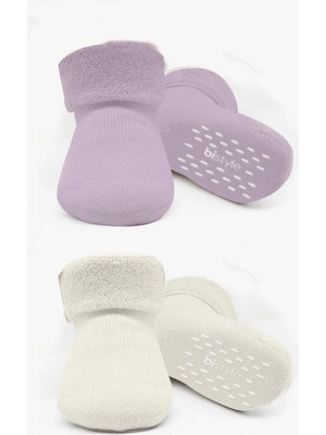Bistyle 2li Havlu Soket Kaymaz Basic Girl 10507 Lila