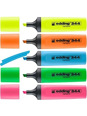 Trendexa 344 Fosforlu Kalem Seti - Sarı, Turuncu, Mavi, Pembe, Yeşil - 5 Fosforlu Kalem - 2-5 mm Kesik Uç