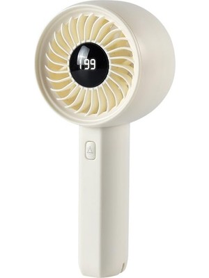 Trendexa Mini Taşınabilir Şarjlı LED Göstergeli El Fanı, Beyaz, ZB162B