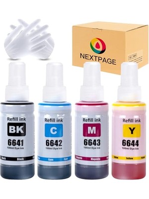 Trendexa T664 664 Mürekkep Epson T6641 T6642 T6643 T6644 ile Uyumlu Dolum Şişesi Mürekkep Epson Ecotank ET-2500 ET-2550 ET-2600 ET-2650 ET-4500 ET-14000 L396 L396 L396 Için 050 L 3060 L3070 (4 Paket)