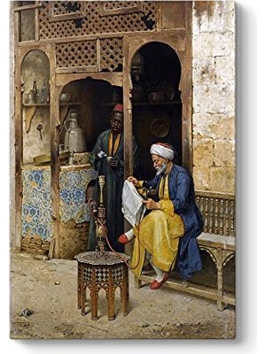 Trendexa Kahire Kahvesi ve Nargile Kanvas Tablo 40 x 60