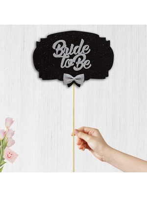Trendexa Siyah ve Gümüş Bride To Be Konuşma Balonu Çubuğu