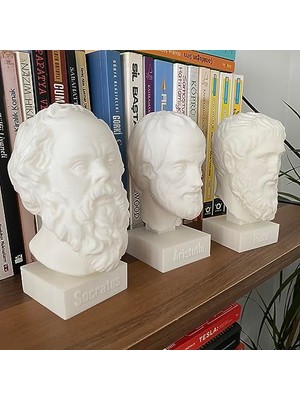Trendexa Sokrates, Platon ve Aristo Büst Seti, 3'lü Antik Yunan Filozofları Dekoru