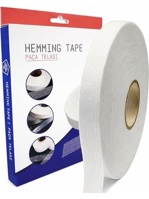 Trendexa Şerit Ipli Biye Tela 1.5 cm x 100 M, Tek Tarafı Yapışkanlı, Ütü ile Yapıştırılan Dokumasız Tela, Beyaz