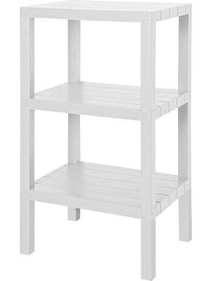 Trendexa 3 Katlı Köşe Rafı, Banyo, Mutfak ve Kiler Için Yer Tasarruflu Organizer, Çok Amaçlı Plastik Raf, 3 Farklı Renk Seçeneği (38X29X74 Cm) (Beyaz)