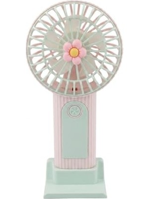 Trendexa Taşınabilir El Fanı, Pembe, USB Şarjlı, 3 Kademeli Hız, Masaüstü Standlı, 16 cm