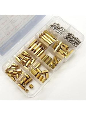 Trendexa Htf 120 Adet M3 Metal Distans Vida Somun Seti Aralıyıcı Stand Off 10 Çeşit Şeffaf Çantada