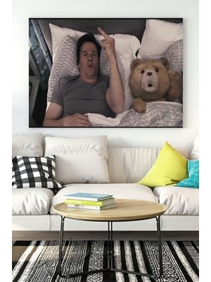Trendexa PSTER15116 Ayı Teddy Eğlenceli Mizahi Kanvas Tablo 30 x 40