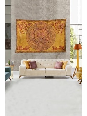Trendexa Pelangi Antik Mısır Figürlü Leke Tutmaz Kadife Dokulu Kumaş Duvar Örtüsü Duvar Halısı Tapestry; Kahverengi 70 x 100,85940777010005