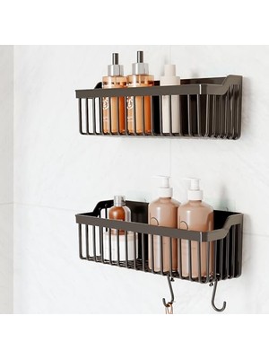 Trendexa Banyor Yapışkanlı Banyo Rafı, 2'li Banyo Düzenleyici, Banyo Askısı Plastik, Duş Rafı Organizer Şampuanlık, Duşakabin Rafı, Banyo Organizeri