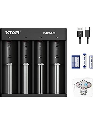 Trendexa 18650 Akıllı Şarj Cihazı, Xtat MC4S USB C, 16340 Lityum Iyon Bataryalar ve Nı-Cd Için, 18650 Bataryalarla Uyumlu