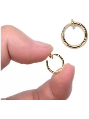 Trendexa Altın Renk Piercing Küpe, Unisex, 1 Çift