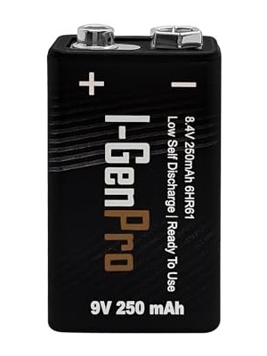 Trendexa Batteries Pro 6HR61 9V 250 Mah Şarj Edilebilir 9 V Pil Ni-Mh Şarjlı Pil (Tekli Paket)