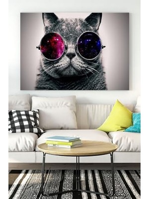 Trendexa PSTER16491 Kedi Eğlenceli Mizahi Kanvas Tablo 40 x 60