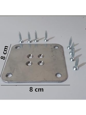 Trendexa 8 cm E 8 cm Ahşap Bağlantı Saçı, Düz Metal Aparat