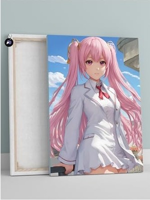 Trendexa PSTER611 Pembe Saçlı Anime Kızı Manga Anime Kanvas Tablo 21 x 30