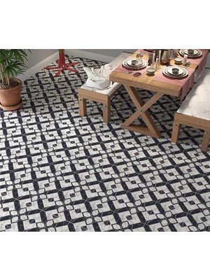 Trendexa Mermer Geometrik Desenli Zemin Kaplama Folyosu 65X130 cm