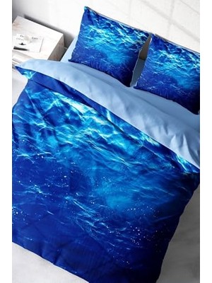 Trendexa %100 Pamuk Saten Çift Kişilik Nevresim Takımı Middle In Sea MONOHOME38434