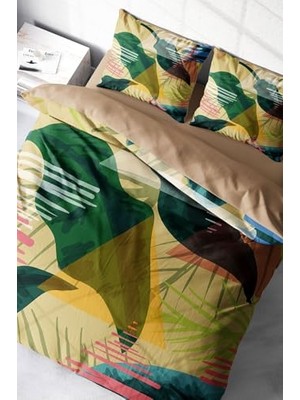 Trendexa %100 Pamuk Saten Çift Kişilik Nevresim Takımı Relaxing Leaves, MONOHOME39967