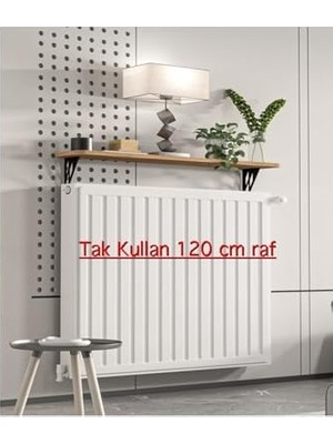Trendexa Montajsız Çam Petek Üstü Metal Raf, Kalorifer Peteği Raf Dresuar Uçan Raf 120 cm 200100
