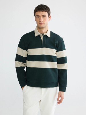 Lc Waikiki Yeni Sezon Polo Yaka Çizgili Erkek Sweatshirt