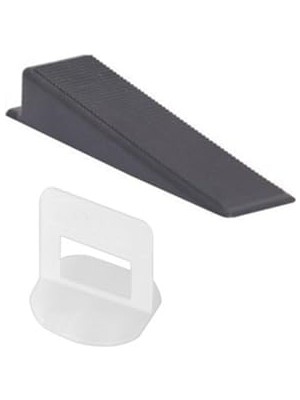 Trendexa Birlik Yapi Malzemeleri 1.5 mm Fayans Seramik Seviye Tespit Derz Artısı + Sabitleme Takozu (100+100 Adet) 2 Li Set