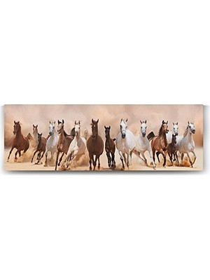 Trendexa At Sürüsü Panorama Duvar Dekoru, 90X30 cm Tablo