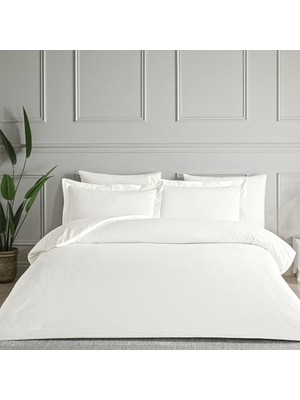 Trendexa White Collection Siren Uc Pamuk Jakar Çift Kişilik Nevresim Takımı Beyaz