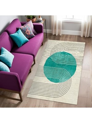 Trendexa Kadife Kaymaz Pamuk Tabanlı Yıkanabilir Antibakteriyel Salon Halısı 160X230