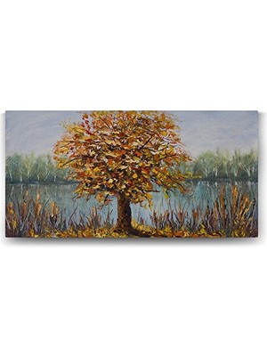 Trendexa 140X70 cm Sararmış Ağaç Görseli Duvar Tablosu