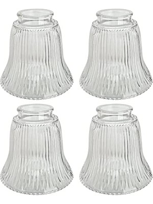 Trendexa 23080-4A Geçişli Şeffaf Fitilli Tavan Vantilatörü Yedek Cam Gölge, 6,5 cm Takıcı, 10,6 cm Çap x 10,16 cm Yükseklik, 4 Paket