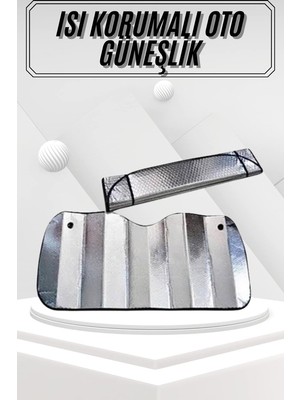 Sungur's Store Güneşlik Koruyucu Perde Metalize Oto Araç Araba Güneşliği Ön Cam Güneşliği