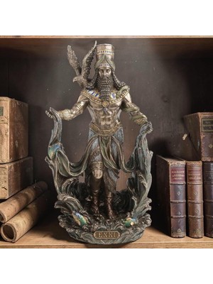 Tr Dekoratif Enki Figürü Veronese Biblo – Mitolojik Tema Şık Salon Dekoru Poliresin Dekoratif
