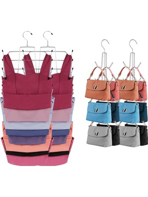 Tr 2 Paket Tank Top Askı Sütyen Düzenleyici ve Dolap Için 2 Paket Çanta Askısı, Metal Yerden