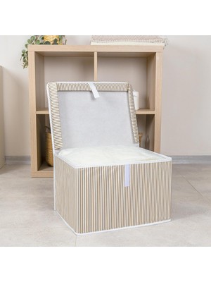 Tr Çok Amaçlı Düzenleyici Kapaklı Sandık Tipi Kutu Hurç Organizer (40 x 30 x 26, Kahverengi)