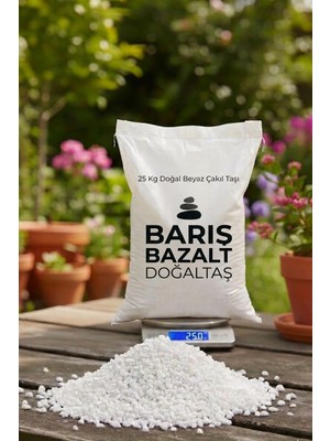 Tr Beyaz Çakıl Taşı 25 kg Dekoratif