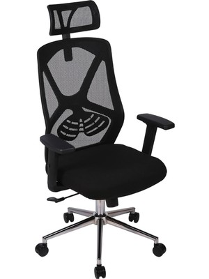 Tr Dolphin Siyah Fileli Yönetici Koltuğu | Ergonomik Başlıklı Ofis Koltuğu Siyah Fileli