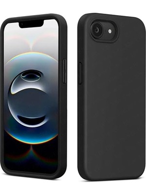 Trendexa iPhone 17E/16E Siyah Silikon Kılıf; Kadife Iç Yüzeyli, Kamera Çıkıntılı ve Darbe Emici