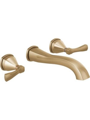 Trendexa Altın T3576LF-CZ-PR-WL Muslukları Lavabosu Altın Lumicoat Şampanya Bronz Vana Değildir Musluk Stryke Duvara Monte Banyo Bataryası Duvar