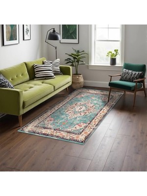 Trendexa Pier Kadife Kaymayı Önleyici Pamuk Tabanlı Yıkanabilir Antibakteriyel Salon Halısı 200X300