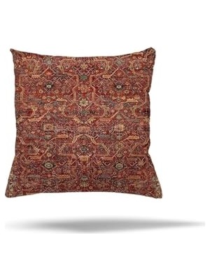 Trendexa Kiremit Osmanlı Desenli Yastık Kılıfı 45 x 45, Gizli Fermuarlı