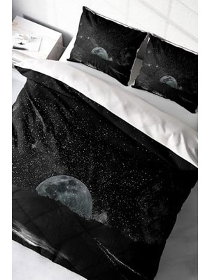 Trendexa King Size Dark Moon 3D Pamuk Saten Çift Kişilik Nevresim Takımı, MONOHOME3367