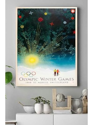 Trendexa PSTER17545 Olympic Winter Games Vintage Kanvas Tablo 21 x 30
