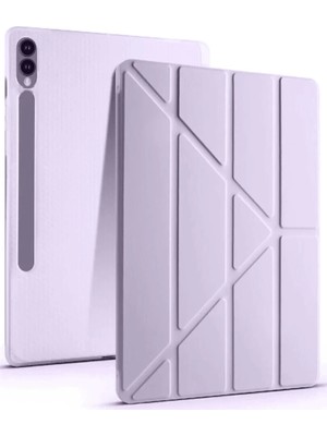 Bezos Samsung Galaxy X610 Tab S9 Fe Plus 12.4 Kılıf Kalemlikli Mars Tablet Kılıfı - Lila