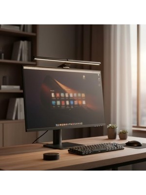 Trendexa 51 cm LED Monitör Işık Çubuğu, Ayarlanabilir Renk Sıcaklığı ve Parlaklık, Uzaktan Kumandalı, USB Kablolu, Alüminyum Alaşım, P3E-PLUS, Siyah