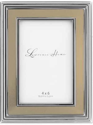 Trendexa Gümüş Kaplama Metal Fotoğraf Çerçevesi, 10X15 Cm, Fırçalanmış Altın Iç Panel